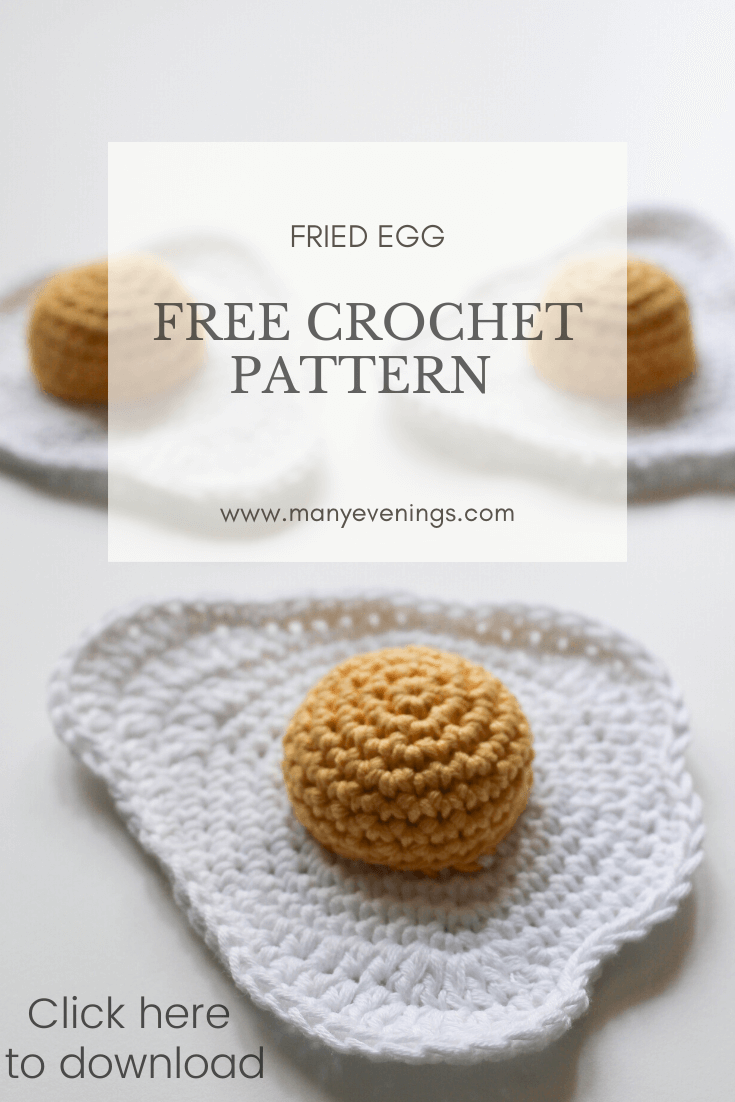 Fried egg - free crochet pattern by Many Evenings